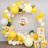 Gray Yellow White Balloon Arch Kit, 102Pcs Latex Balloon Garland Kit with Confetti Balloons and Balloon Arch Strip for Valentine Birthday Parties Baby Shower Wedding Backdrop Decor