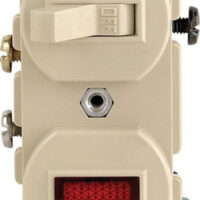 Leviton Mfg S03-05226-OIS Ivory Commercial Grade Pilot AC Combination Switch Tog