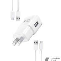 Original Samsung Galaxy S10+ Charger! Adaptive Fast Charger Kit [1 Wall Charger + 2 Type-C Cables] True Digital Adaptive Fast Charging uses dual voltages for up to 50% faster charging!