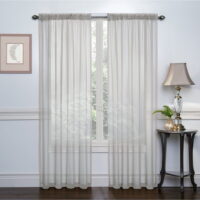 2 Pack: Ultra Luxurious High Thread Rod Pocket Sheer Voile Window Curtains by GoodGram® - Grey
