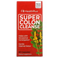 Health Plus Super Colon Cleanse Psyllium with Herbs, 60 Capsules Each