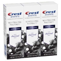 Crest Charcoal 3D White Toothpaste, Whitening Therapy Deep Clean with Fluoride, Invigorating Mint, 4.1 Ounce, (3 Pack)