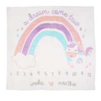 Bananafish Studio Unicorn Milestone Blanket