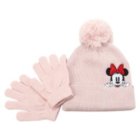Disney Peeking Minnie Mouse with Pom & Matching Gloves Design Beanie