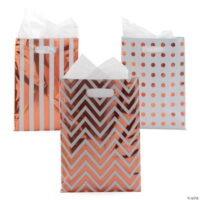 Rose Gold Metallic Goody Bags, Birthday, Party Supplies, 24 Pieces