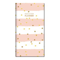 TF Publishing - 2-year monthly pocket planner - 2023-2024 - month to view - small - 3.5 in x 6.5 in - gold blush