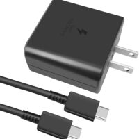 45W USB C Fast Charger For Samsung Galaxy A03s -Super Fast Charging 45W Wall Charger with 3.3FT USB C Cable - BLACK