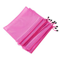 Uxcell 10 x Office Gridding Zippered A4 Paper File Document Holder Bag Fuchsia