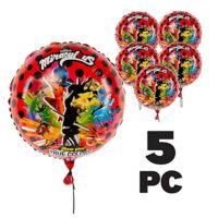 Miraculous Ladybug 17' Mylar Balloons 5pk Cat Nior Kids Party Supplies Mighty Mojo