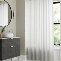 Better Homes & Gardens Extra Long Frosted White Heavyweight PEVA Shower Liner with 2 Adhesive Clips, 70' x 78'