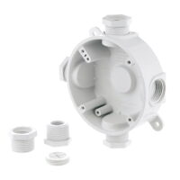 Taymac  4.27 in. Round  Plastic  1 gang Outlet Box  White