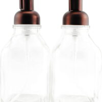 16-Ounce Square Glass Foaming Soap Dispensers (2-Pack; 16oz)
