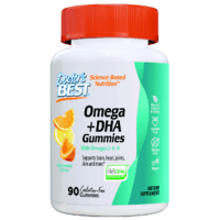 Doctor's Best Omega + DHA Fruit Pectin Gummies, Omegas 3-6-9, Vegan, Citrus Flavored, 90 Ct
