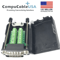 CompuCablePlusUSA.com Best DB15 Male Solderless Breakout Terminal Block Connector with Case with Thumb Screws Kit
