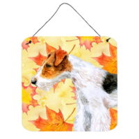 Caroline's Treasures Fox Terrier Metal Print, 6h x 6w, Fall Leaves