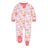 Burt's Bees Baby Newborn Baby Girl Organic Cotton Sleep 'N Play Footed Pajamas