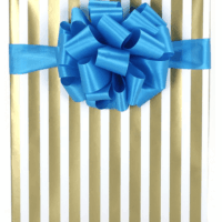 Gold and White Stripe Elegant Specialty Gift Wrap Wrappiing Paper 24 x 15ft