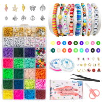 Beirui 4184 PCS Bracelet Making Kit Polymer Clay Beads DIY Gift for Girls Jewelry Making, 18 Colors