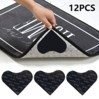 GOTYDI 12pcs Rug Gripper Carpet Stopper Washable Reusable Rug Stopper Double Sided Anti Curling Rug Tape Non Slip Reusable Rug Pad for Hardwood Floor Tile Carpet Floor Mat