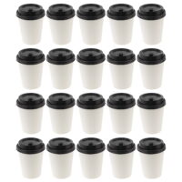 50pcs Disposable Coffee Cups Insulation Takeaway Double-layer Paper Cup with Lid (8oz, 280ml)
