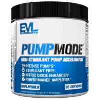Nitric Oxide Booster Workout Supplement - EVLution Nutrition Pump Mode NO Boost for Performance & Vascularity - Pre Workout Powder 30 Servings (Unflavored)