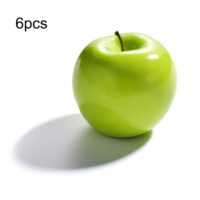 6pcs Artificial Green Apples Fake Fruit Home Kitchen Cabinet Decoration