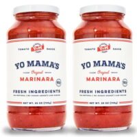 Yo Mama's Foods Marinara Magnifica Award-Winning Gourmet Pasta Sauce – (2) 25 oz Jars – No Sugar Added, Gluten Free, Preservative Free, Paleo Friendly, and Made with Whole, non-GMO Tomatoes!