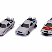 Back To The Future Time Machines 3-Pack, Gray - Jada 31583 - 1/65 scale Diecast Model Toy Car