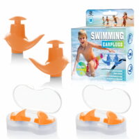 Hearprotek Swimming Earplugs , 3 Pairs, Silicone Comfortable Earbuds with Storage Case for Adults, Children Prevent Swimmer`s Ear