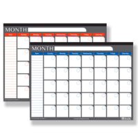 BAZIC Desk Pad Calendar Undated 12-Months 17' X 22' Customize Planner, 2-Pack