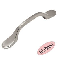 Cosmas 9533SN Satin Nickel Cabinet Hardware Footed Handle Pull - 3' Inch (76mm) Hole Centers - 10 Pack