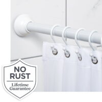 White Shower Curtain Rod, 43' - 72', Better Homes & Gardens Rustproof Permanent Mount