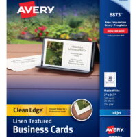 Avery Clean Edge Printable Business Cards with Sure Feed Technology, 2' x 3.5', White Linen Textured, 200 Blank Cards for Inkjet Printers (08873)