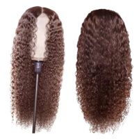Mnycxen Peruvian Curly Human Hair Wig Glueless Lace Front Human Hair