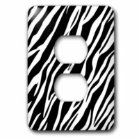 3dRose Zebra Art - Black and White Zebra Print - Animal Prints - 2 Plug Outlet Cover (lsp_56302_6)