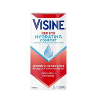 Visine Red Eye Hydrating Comfort Redness Relief and Lubricant Eye Drops, 0.5 oz, 2 Pack