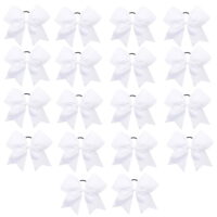 Cheer Bows, Caenagrion 18 pce 8' White Cheer Hair Bows for Cheerleaders Girls
