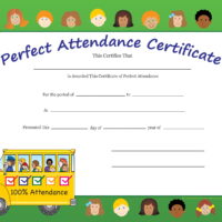 Recognition Certificate - Perfect Attendance