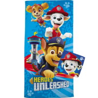 PAW Patrol Kids Bath Towel and Wash Cloth, 2-Piece Set, Cotton, Blue, Nickelodeon