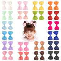 40 Pieces 3' Baby Girls Grosgrain Ribbon Bows Hair Bow Clips Barrettes For Girl Teens Kids Babies Toddlers
