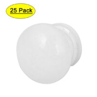 Unique Bargains Pre-drilled Wooden Door Drawer Cupboard Knobs Handles 24x21mm White 25pcs