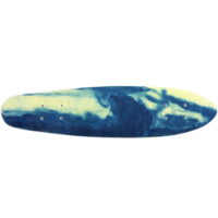 Vintage NOS 1970s MPI Old School Skateboard Deck Fiberglass Kicktail Blue Marble