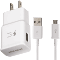 Adaptive Fast Wall Adapter Micro USB Charger for Samsung Galaxy Tab A 8.0 (2019) Bundled with UrbanX Micro USB Cable Cord 10ft Super Fast Charging Kit - White