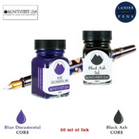 Monteverde 60ml Core Fountain Pen Ink Bottle (30ml Blue Documental Ink Bottle G309DU, 30ml Black Ash Ink Bottle G309BA)