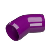 FORMUFIT F11445E-PU-4 45 degree Elbow PVC Fitting, Furniture Grade, 1-1/4' Size, Purple , 4-Pack