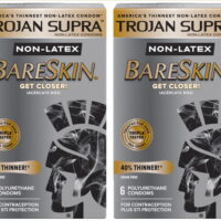 TROJAN Supra Lubricated Premium Condoms, MicroSheer Polyurethane, Ultra-Thin 6 ea (Pack of 2)