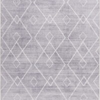 Better Homes & Gardens Diamond Machine Washable Area Rug, Gray, 5'x7'
