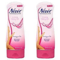 Pack of (2) Nair Hair Remover Lotion with Baby Oil, For smooth And Radiant Skin, 9 oz