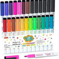 Dry Erase Markers, Shuttle Art 25 Pack 19 Colors with 6 Black Whiteboard Markers,Fine Tip Dry Erase Markers for Writing on Dry-Erase Boards,Calender,School Office Supplies