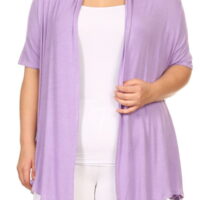 MOA Collection Women's Casual Open Front Short Sleeve Cardigan Made in USA